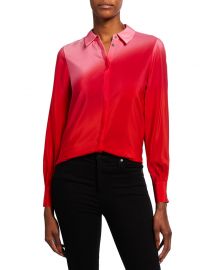 Kobi Halperin Lynn Collared Ombre Blouse at Neiman Marcus